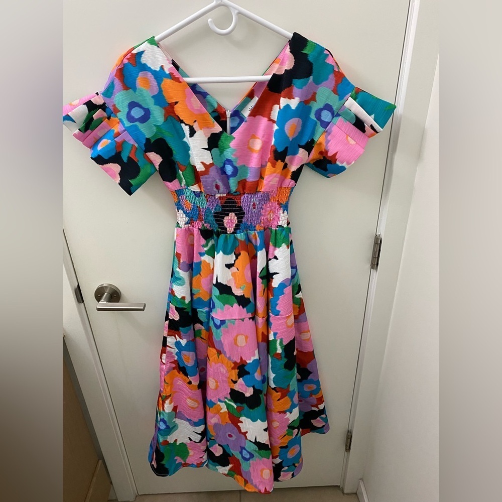 Molly Bracken Lili Sidonio colorful floral midi dress like new - Picture 3 of 5